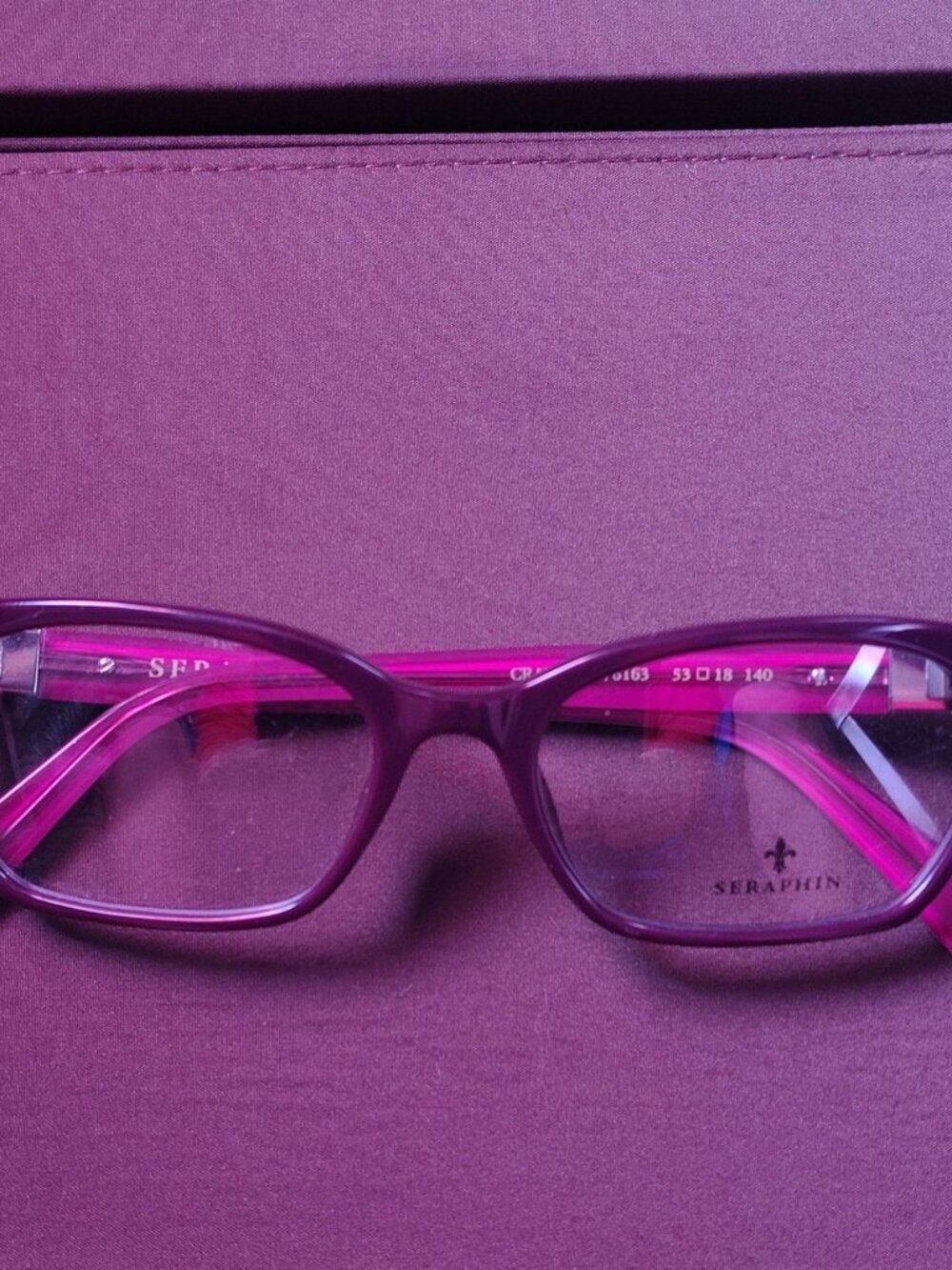 SERAPHIN Crawford 8163 Purple Cat Eye Eyeglasses Frame Japan 53-18-140 New